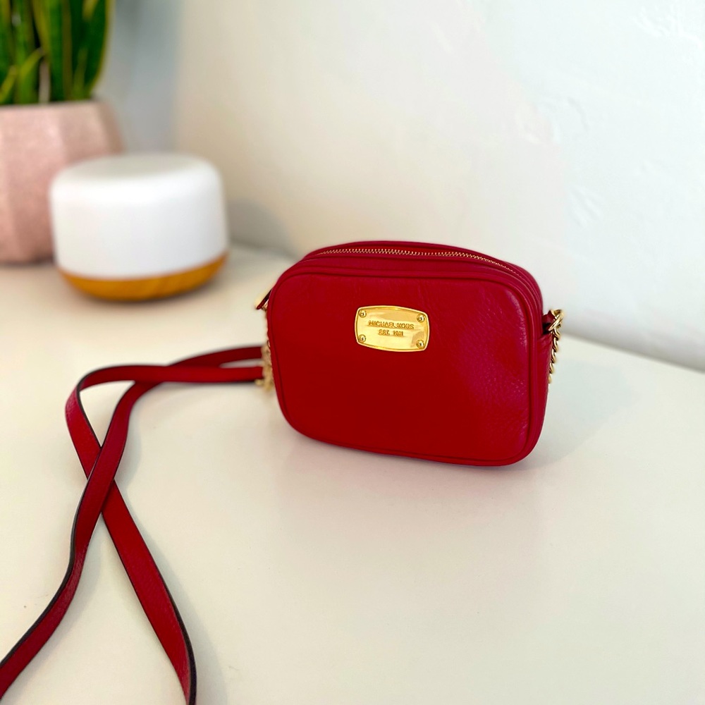 Red Michael Kors Crossbody Mini Bag